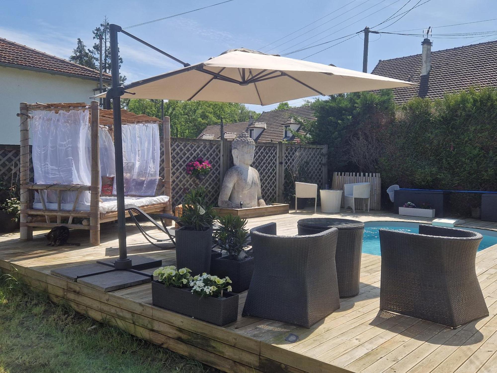 La Serenite Balinaise, Chambre Et Sdb Privee, Jardin , Piscine Et Jacuzzi En Saison, Pres De Chantilly, Parc Asterix Et Cdg Et Paris En 20' Orry-La-Ville Eksteriør bilde